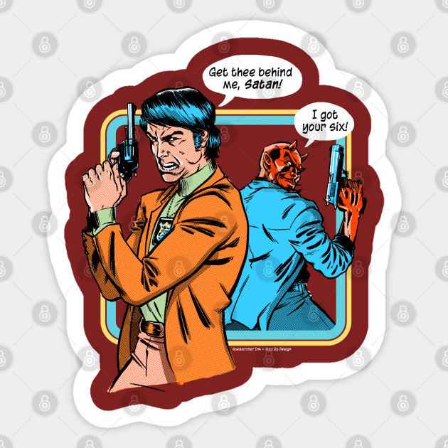 Behind Me Satan Meme Sticker Teepublic Au