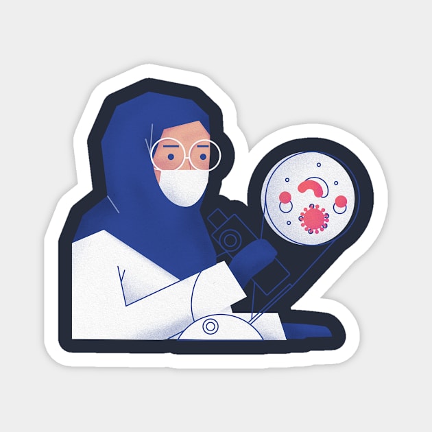 Muslim Essential Employee Fight Coronavirus Magnet by InkyArt