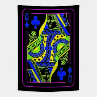 Queen of Clubs Bright Mode Tapestry