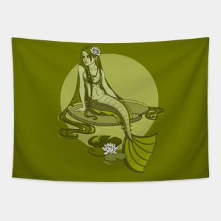 Green Oasis Mermaid Tapestry