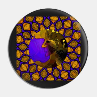 Smoldering Woman in a Kaleidoscope Pin