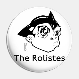 The Rolistes Podcast (Mighty Atom B&W) T-Shirt Pin