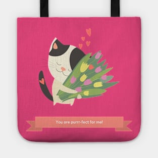 You Are Purrr-Fect For Me Cute and Funny Valentine's Day Gifts For Cat Lovers Tote