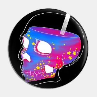 White Skull Space Juice Pin