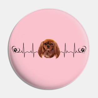 My Heart Beats for my Ruby Cavalier King Charles Spaniel Pin