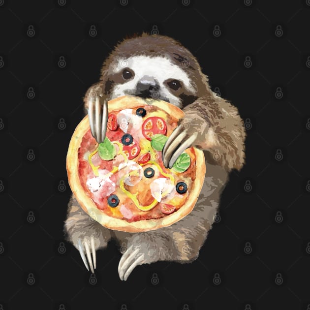 The sloth is a pizza lover by Collagedream