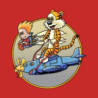 Calvin and Hobbes Pilot Helicopter T-Shirt