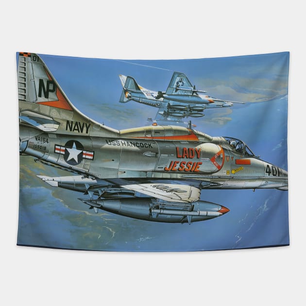 Douglas A4 Skyhawk Tapestry by Aircraft.Lover