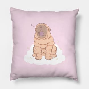 Fawn Shar Pei Puppy - Cute Shar Pei Yawning Pillow