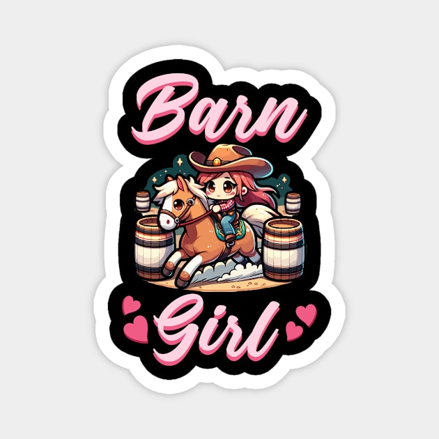 Barn Girl I Equestrian Pony Horse Fan Magnet by biNutz