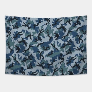 Navy Camouflage Pattern Tapestry