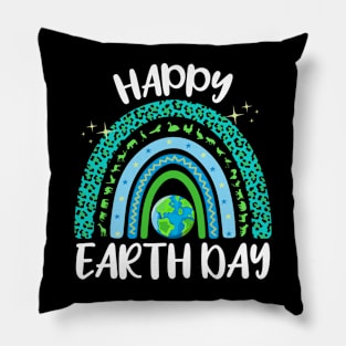 Happy Earth Day Awareness Rainbow Earth Day 2024 Pillow