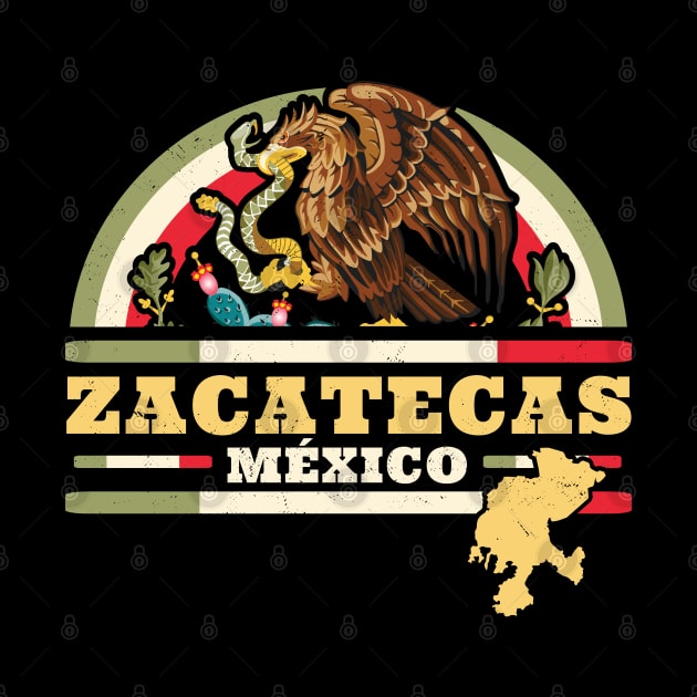 Zacatecas Mexico - Mapa Bandera Mexicana - Mexican State by OrangeMonkeyArt