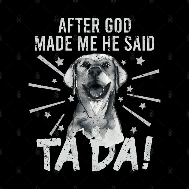 TaDa Vintage funny golden retriever with Distressed TaDa retro golden retriever by alcoshirts