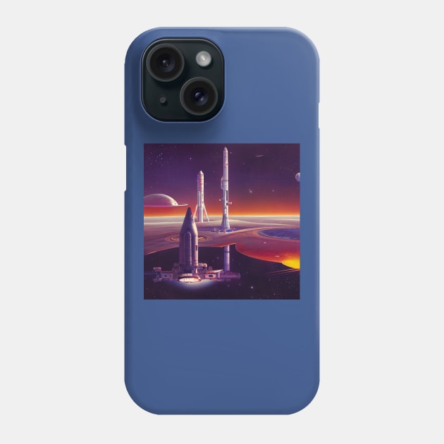 Interplanetary Spaceport Phone Case by Grassroots Green