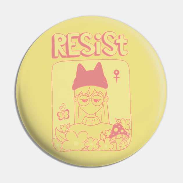 Hipster Resist Pin by AdrienneAllen