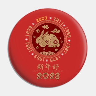 Year of the Rabbit Chinese Zodiac - Chinese New Year 2023 Pin