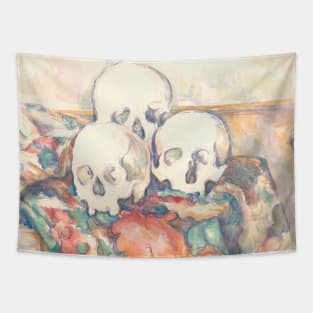 The Three Skulls by Paul Cezanne Tapestry