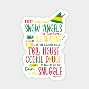 Buddy Elf Itinerary © GraphicLoveShop Magnet