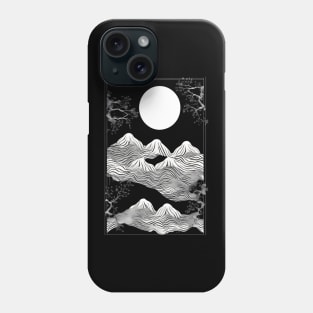 Japanese landscape black and white Phone Case