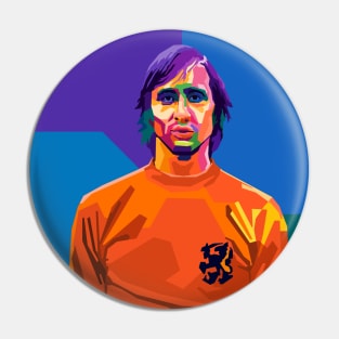 Johan Cruyff Wpap Pop Art Pin