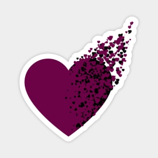 Purple/Black Breaking Heart Magnet