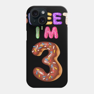 Kids 2016 3rd Birthday Sweet I'm 3 Donut Gift Phone Case