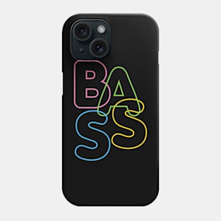 Modern LGBTQ Color BASS Typography for bassists Phone Case