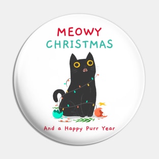 Meowy Christmas Pin