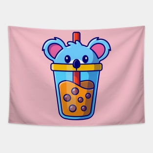 Cute Koala Boba Milk Tea Cup Cartoon Tapestry