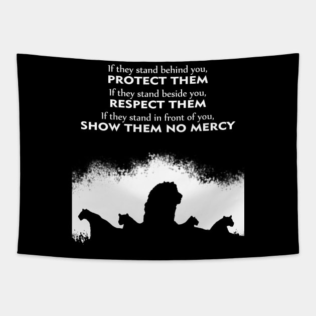 Protect Them - Lions Tapestry by Bigrum P. Bear Designs