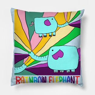 rainbow elephant Pillow