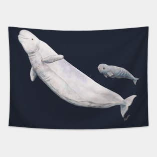 Beluga and baby beluga Tapestry