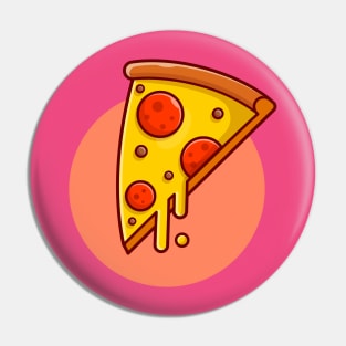 Pizza Melted Cartoon Vector Icon Illustration Pin