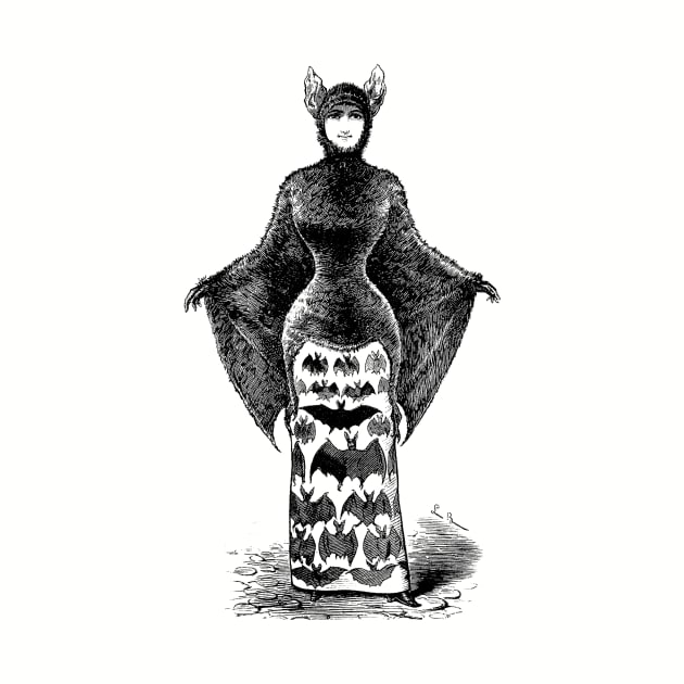 Girl in Victorian Era Bat Costume by Pixelchicken