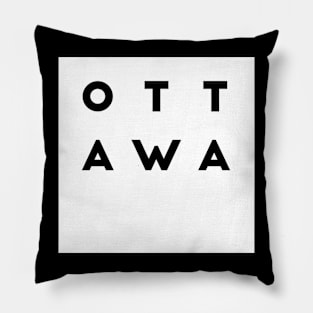 Ottawa | White square, black letters | Canada Pillow