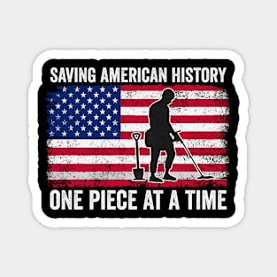 Metal Detecting USA Funny Metal Detector American Flag Magnet