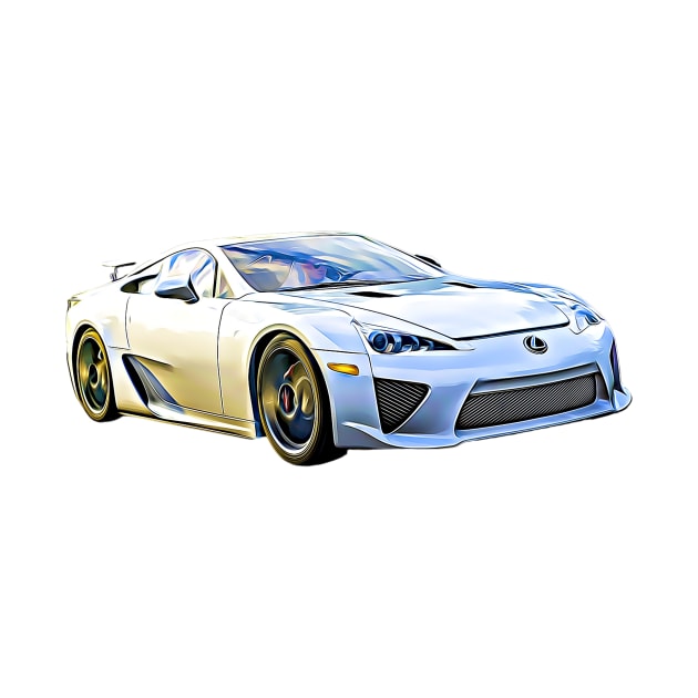 Lexus LFA Cartoon Black by Auto-Prints