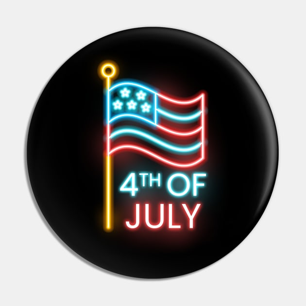 4th Of July Neon Pin by LAKOSH