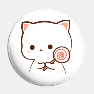 Cute Kitty With Lollipop Pin