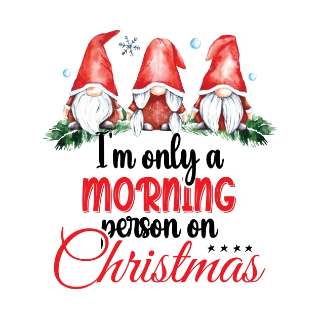 I'm Only A Morning Person On Christmas, December 25th Funny Gnomes Christmas Saying by printalpha-art