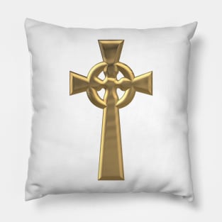 Golden 3-D look Celtic Cross Pillow