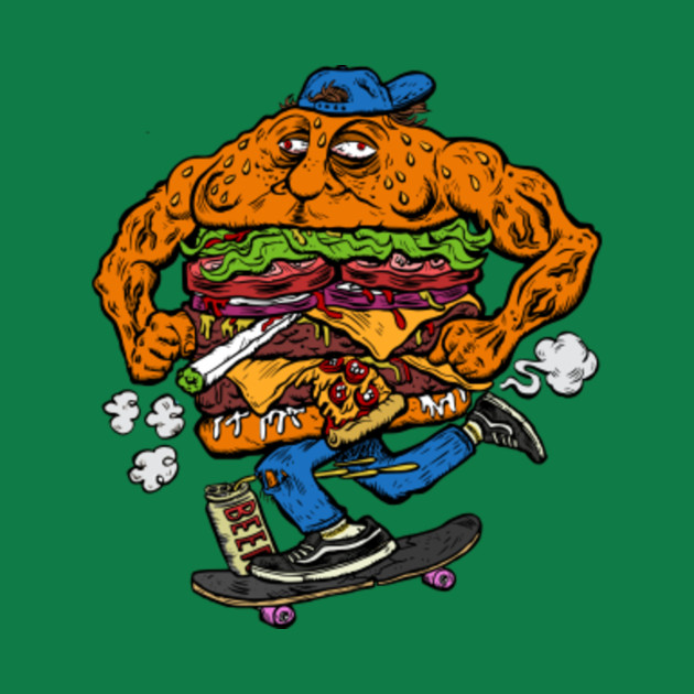 Skater Burger Skater Onesie Teepublic 