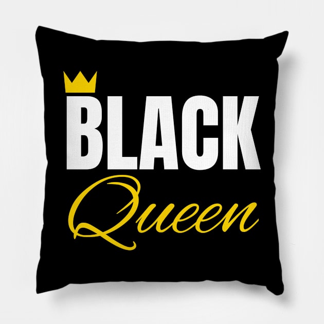 Black Queen, Black History, African American, for Black Women Pillow by UrbanLifeApparel