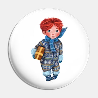 Winter Boy Pin