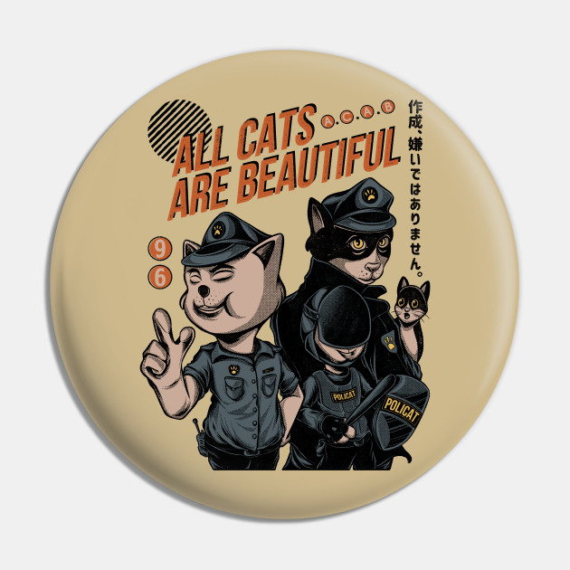 A C A B All Cats Are Beautiful Cat Pin Teepublic Au