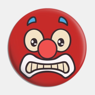 Funny Clown Face Cartoon Illustration Pin