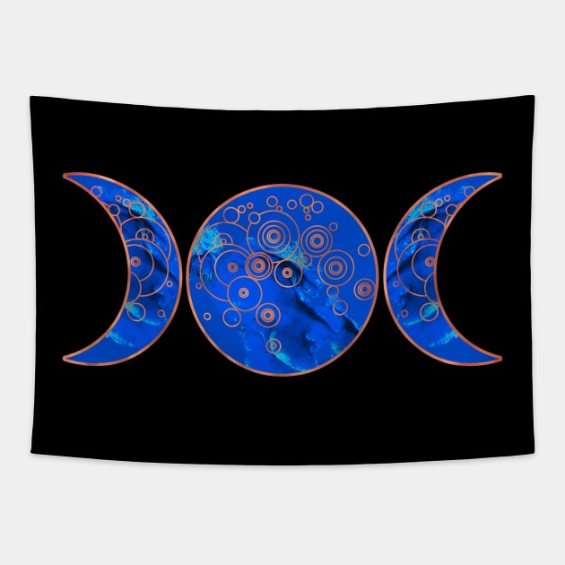 Triple Moon - Blue Tapestry by Olooriel