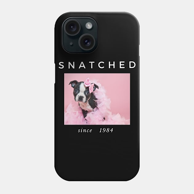 1984 Millennial Snatched Boston Terrier Dog Lover Phone Case by familycuteycom