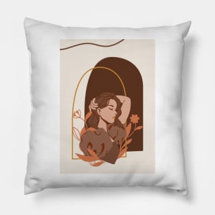 Boho Girl Art Pillow